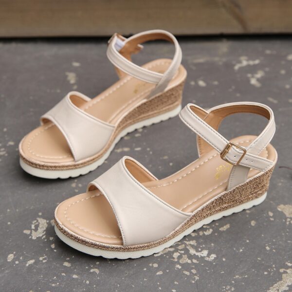 Ankle Buckle Wedges Sandals For Women Summer Platform Shoes - Image 3