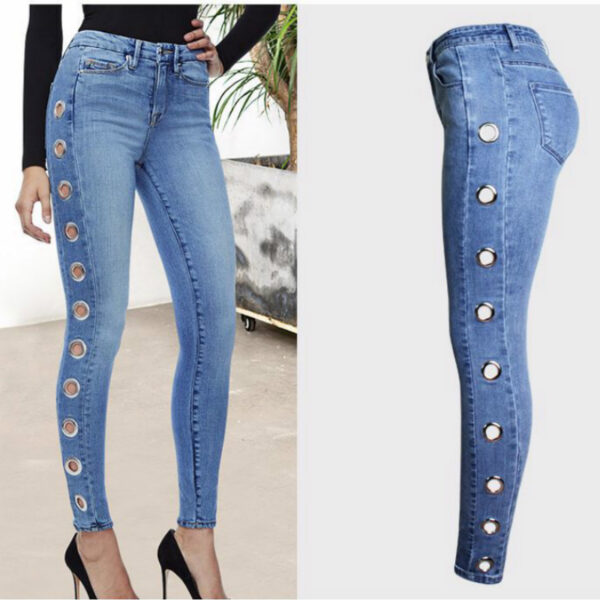 Fashion Tight Hoop Jeans For Women - Image 5