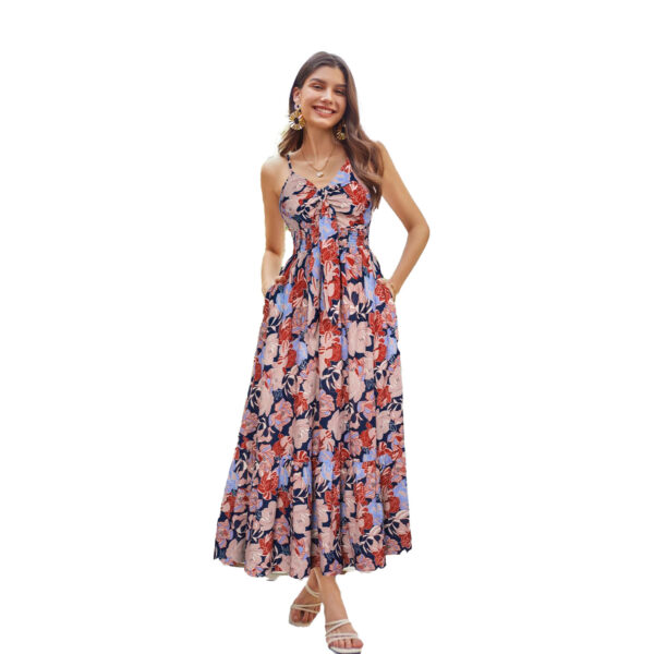 Bohemian Printing Slip Dress Vacation - Image 5