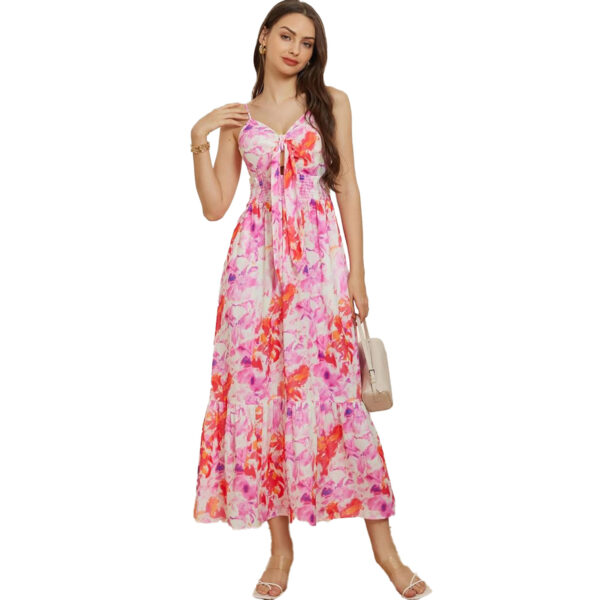 Bohemian Printing Slip Dress Vacation - Image 4