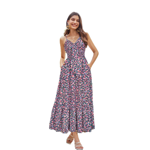 Bohemian Printing Slip Dress Vacation - Image 3